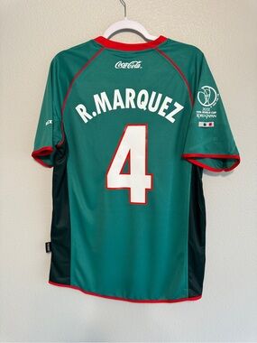 Vintage Mexico 2002 Marquez World Cup home green soccer jersey